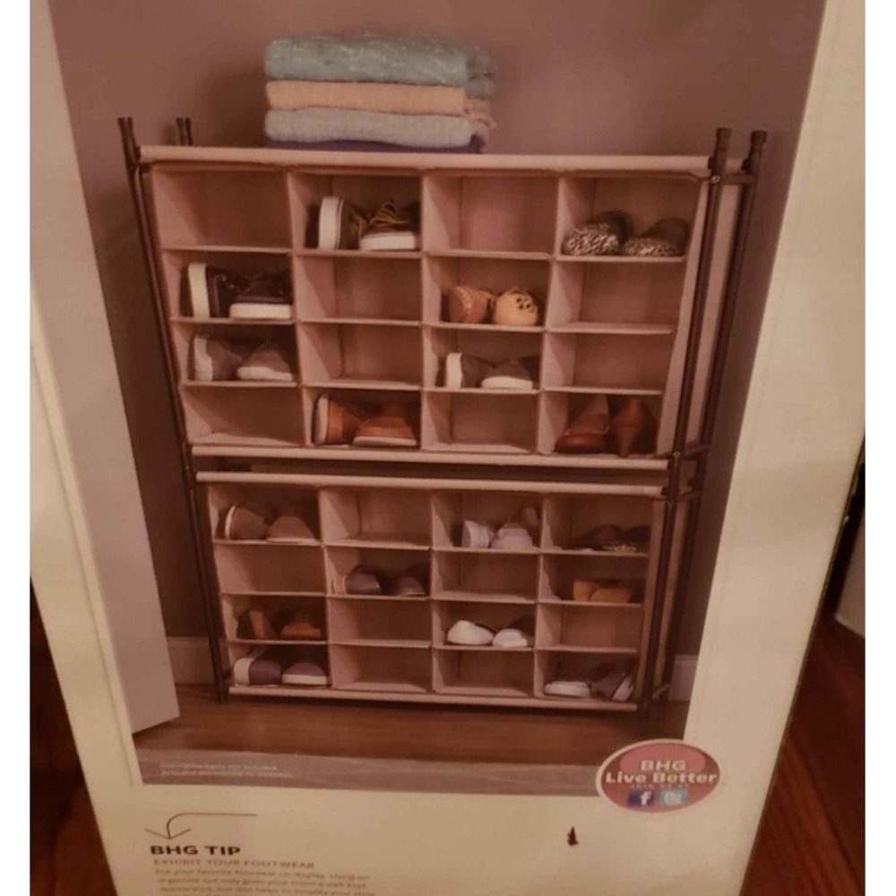 Stackable 16 pair shoe organizer....we have 2 left